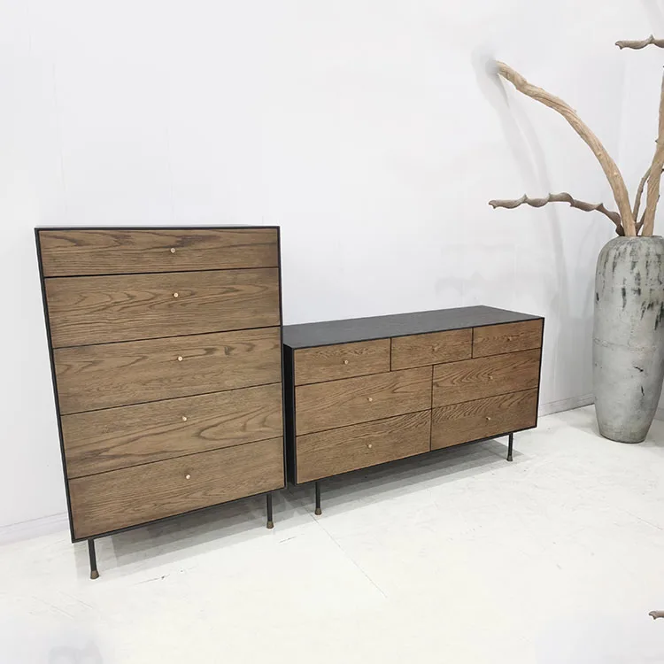 Rustic brown wood grain print drawers chest cabinet storage bathroom cabinet with drawers