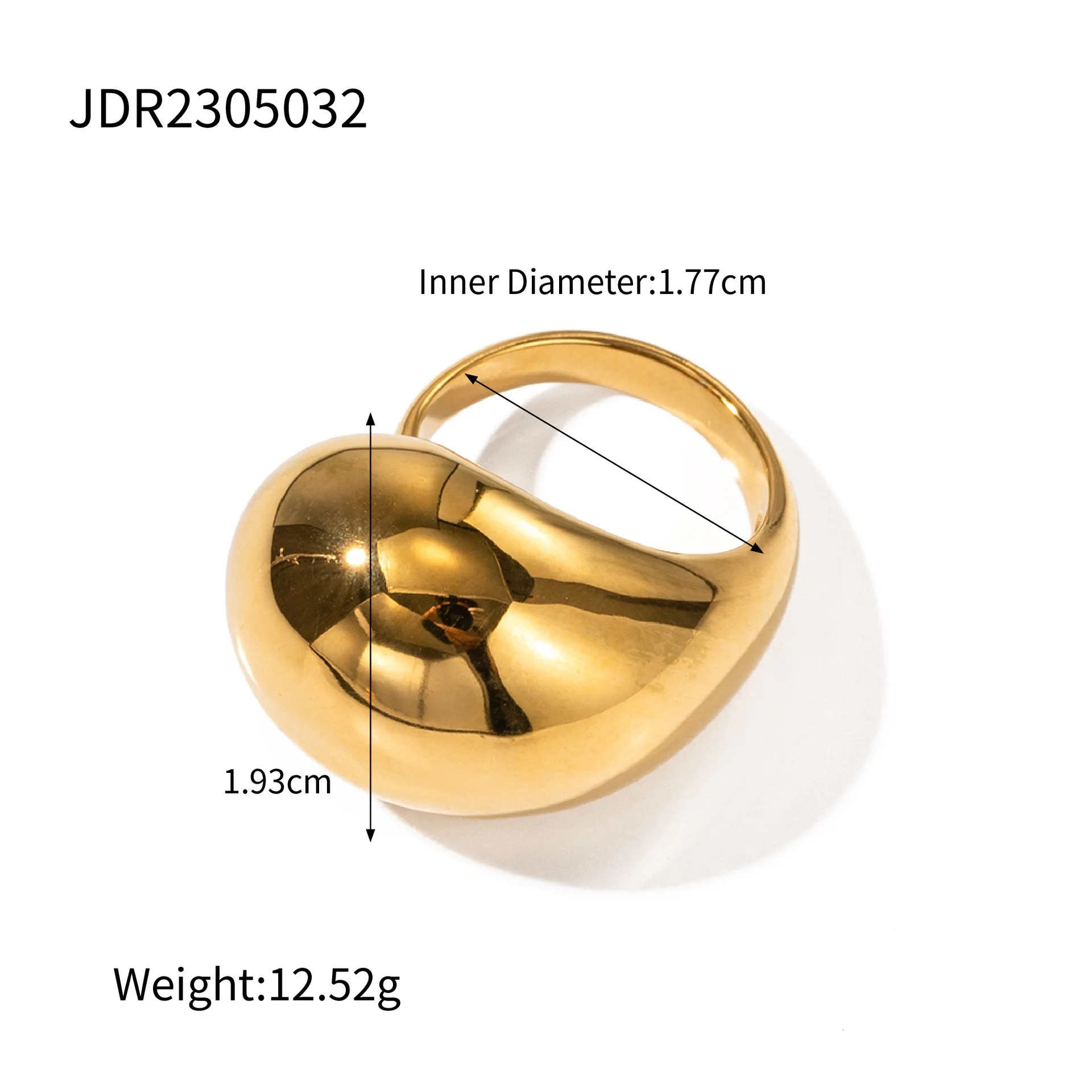 Luxurious 18K Stainless Steel Ring High Quality Waterproof Fashion Jewelry with Smooth Style rings