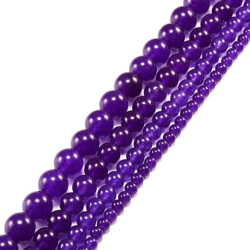 
1strand/lot 4 6 8 10 12mm Natural Crystal Amethysts Dreamy purple quartz round ball Loose Spacer Beads Jewelry Making Wholesale 