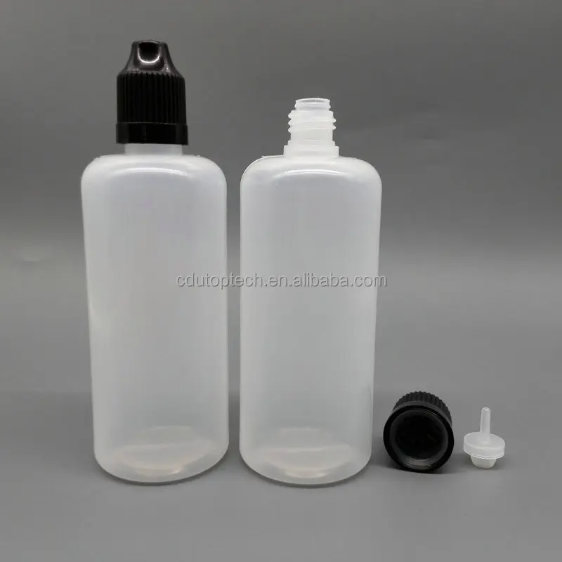50ml 100ml LDPE Squeezable Plastic Dropper Bottle with Child Proof Cap and Long Thin Tip For Liquid Eye Drop Cleaner