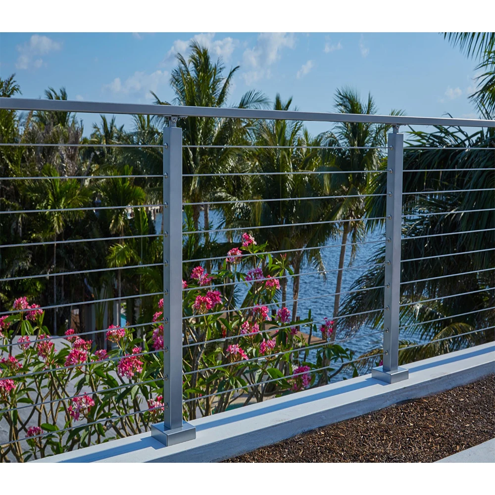 Factory Stainless Steel Wire Rope Guardrail Column Handrail Balcony Staircase Railing