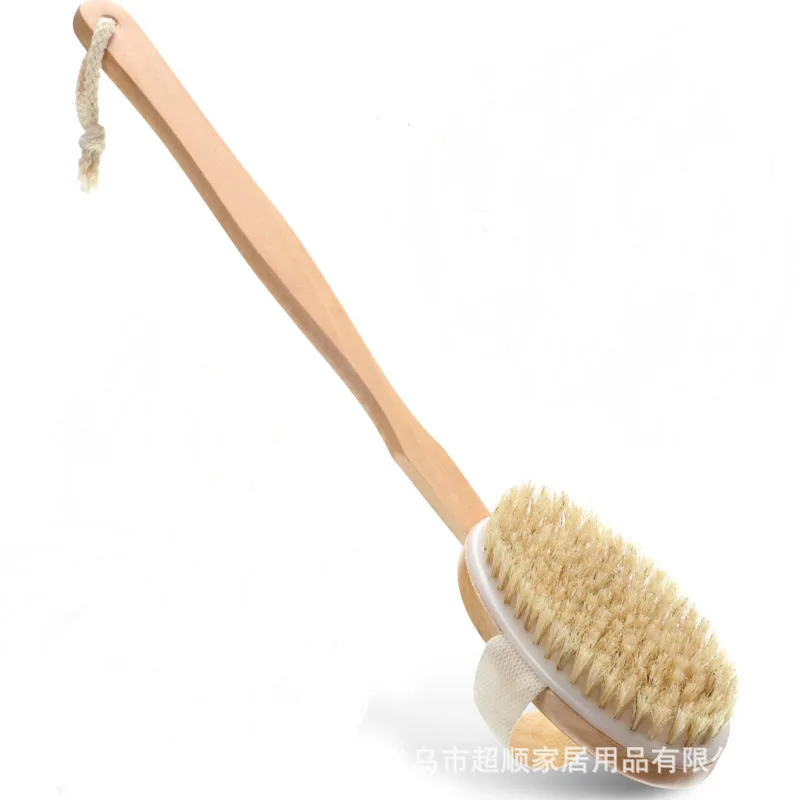 Щетка из натурального бамбука для сухой кожи, скруббер для тела вегана, щетка для сухой кожи с щетиной кабана, Детские кисти для ванны
