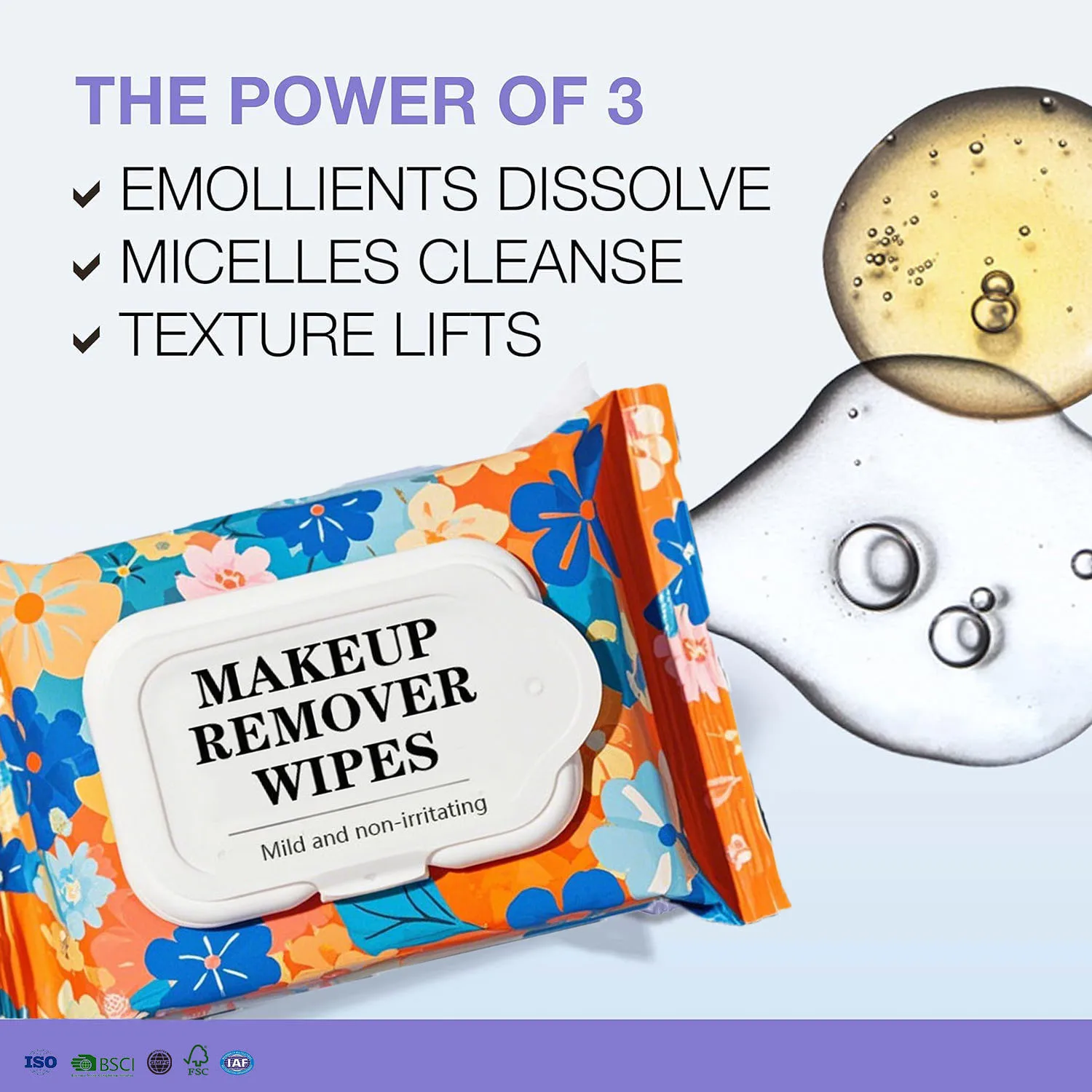 Wholesale Customization Makeup Remover Wipes 100% Biodegradable Towelette  Packaging Single Makeup Remover wet wipes With Logo