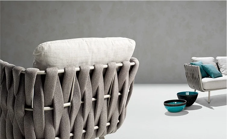 Outdoor patio furniture with aluminum frame leisure double seats sofa weaving Love seat