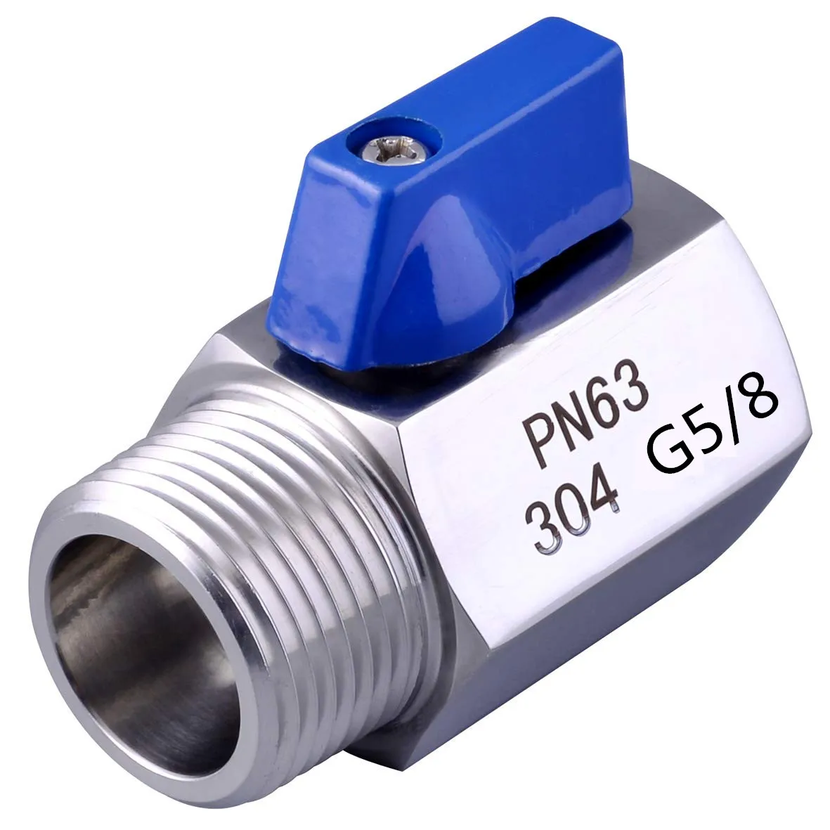 Stainless steel keg coupler ball valve adapter  Straight Shut-Off  for Sanke Couplers & Shanks