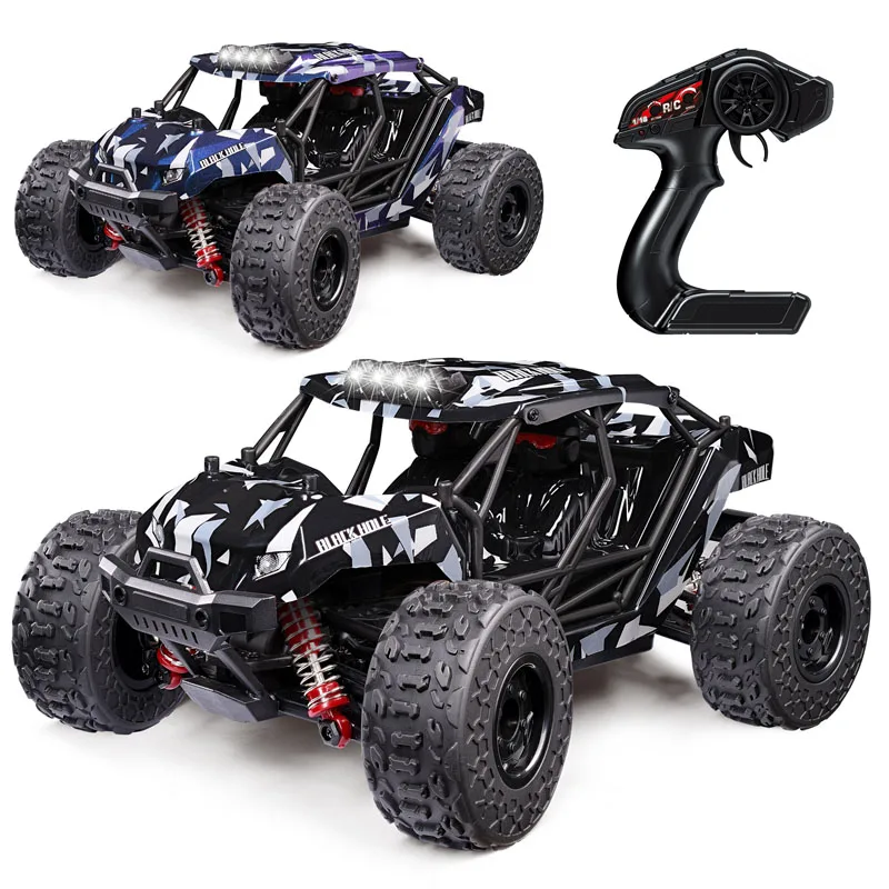 Полномасштабный 1/18 2 4 г Rc внедорожный грузовик в пустыне 4WD для скалолазания с подсветкой