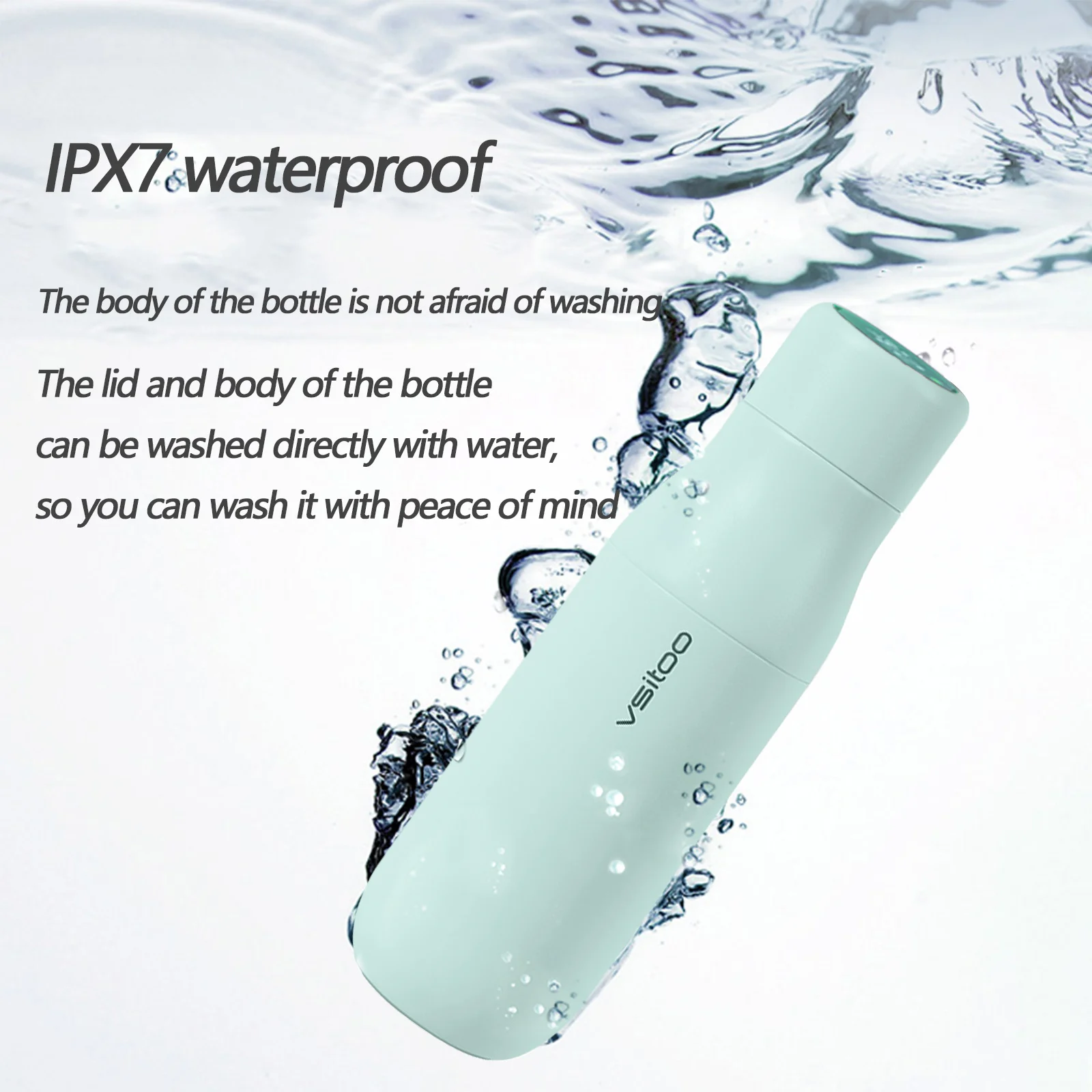 Customized smart vacuum flasks thermoses  Battery Powered Portable  Magnetic Charger Water quality Test Temperature Display