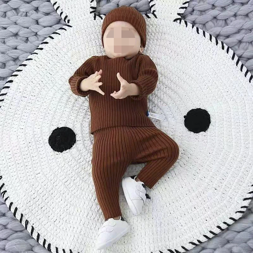 
cashmere high quality newborn computer knitted baby sweater pants suit 