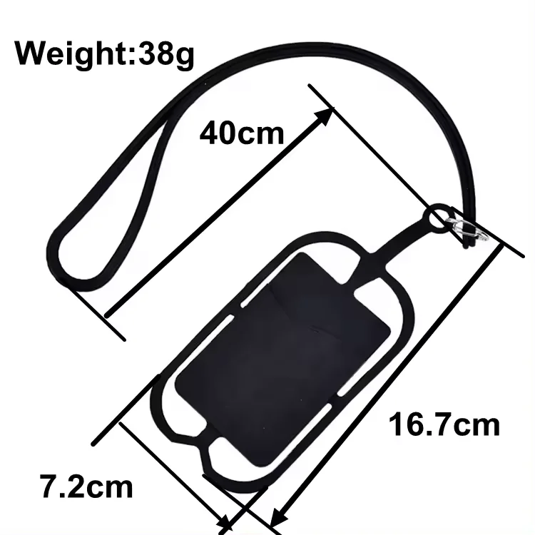 Cheap Silicone Mobile Phone Holder Case With Strap Hang Around Neck Lanyard With Pocket Make Cell Phone Strap