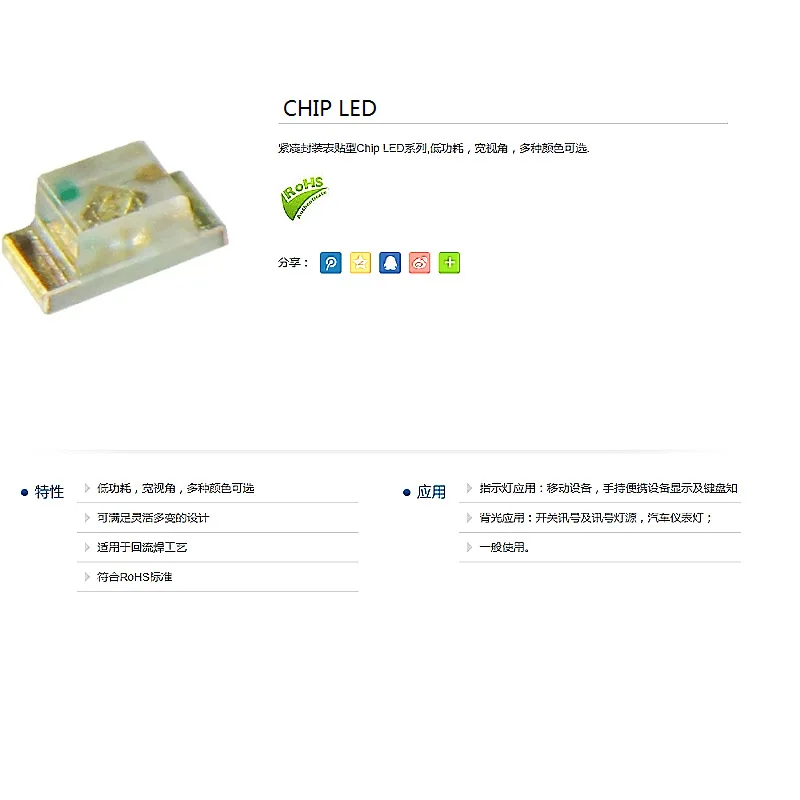  0603 blue light LED lamp beads Golden Plate Gold Wire Straight edge Gong groove 0.8mm thickness accept customer chip