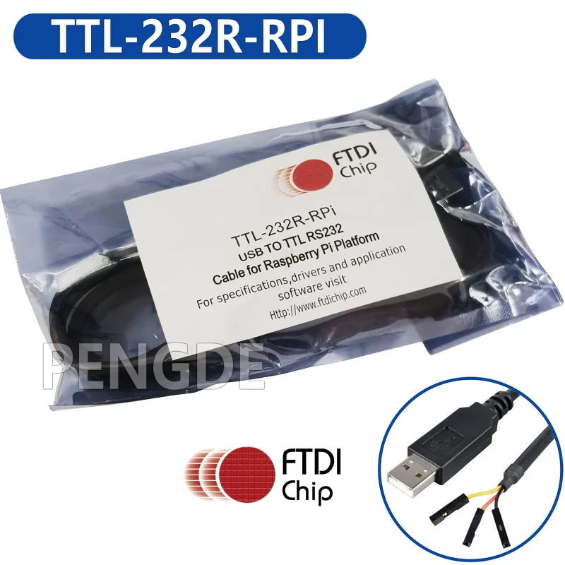 TTL-232R-RPI FTDIchip Official Original Genuine USB to UART 3.3V TTL logic level Raspberry Pi compatible flying leads