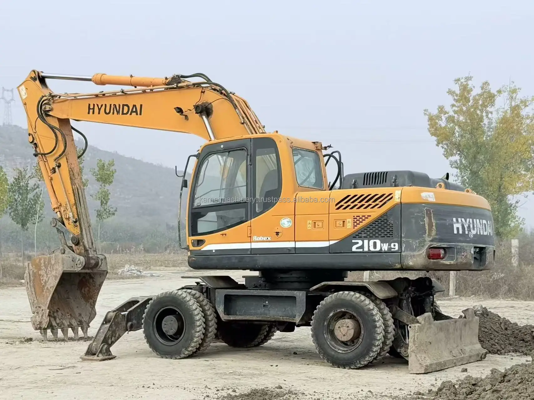 Оригинальный подержанный колесный экскаватор hyundai 225w-9 210w-9 Подержанные колесные экскаваторы для продажи