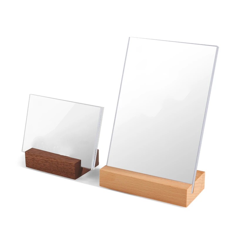 Rustic unfinished custom logo wooden card holer / gift card stand