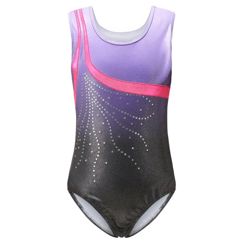 Oem Girls Leotards Kids sleeveless Diamond Dance Gymnastics Leotard For Kids Girls Gymnastic Dance Wear
