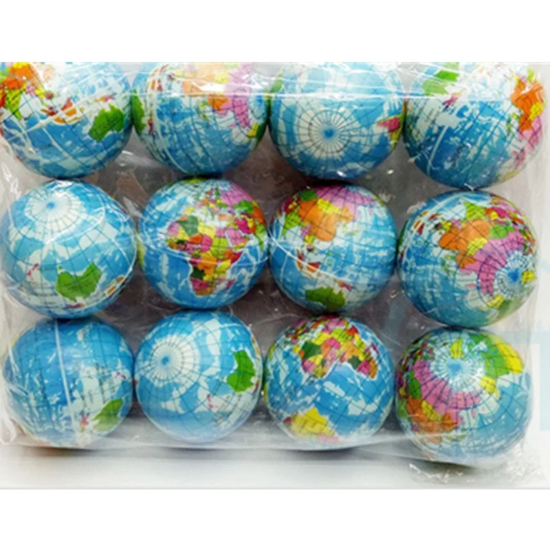 PU foam stress bal Earth printed world map squeeze ball