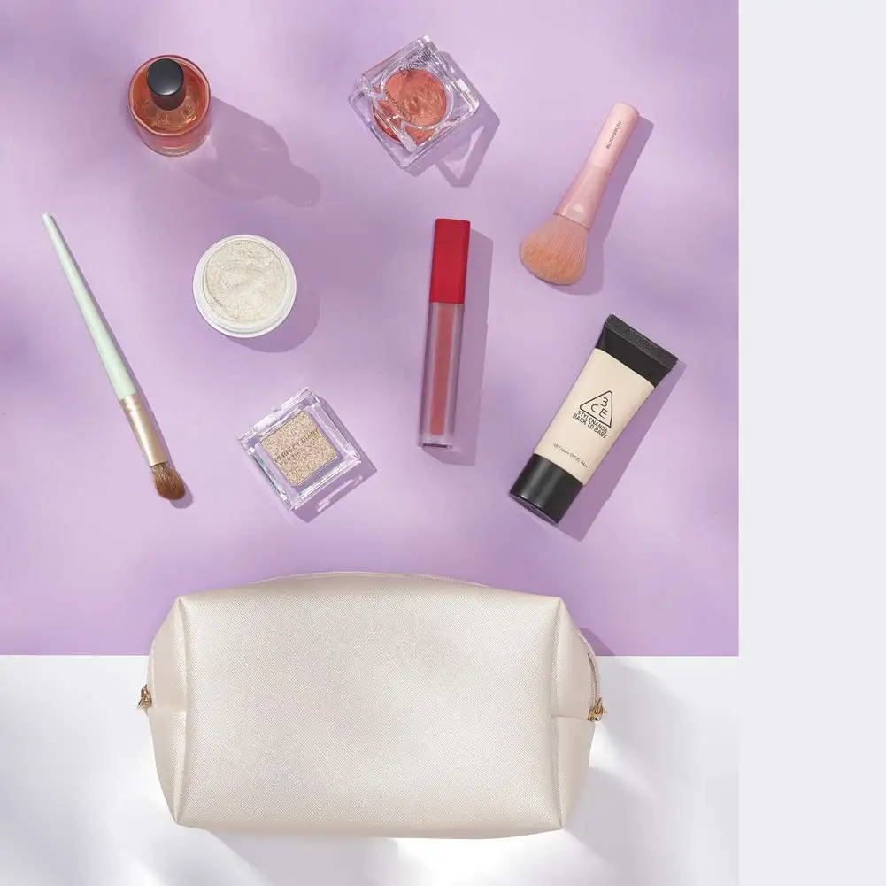 Custom Women Makeup Pouch PU leather Girl Travel Makeup bag Design Logo Printed Cosmetic Bags & Cases