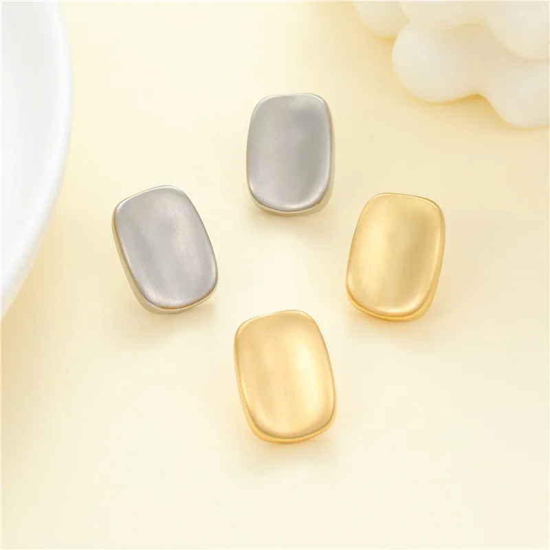 New Trendy Korean Popular Jewelry Retro Minimalist Style Earrings 925 Silver Needle Frosted Brushed Stud Earrings For Women