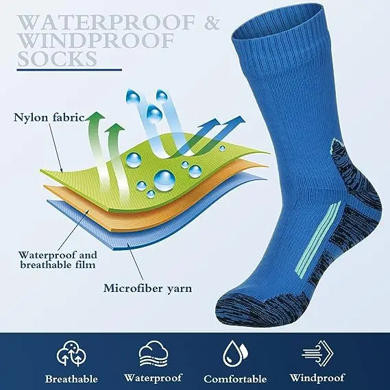 Custom Logo Men Outdoor Athletic Crew Socks Kids Breathable Wudhu Waterproof Socks For Hiking Trekking Wading