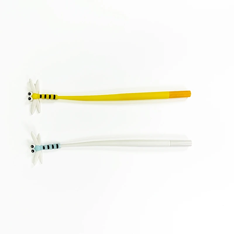 2025 Cute Animal and Dragonfly Design Gel Pen Neutral Stationery Promotional Plastic Pen with 0.38mm Writing Width