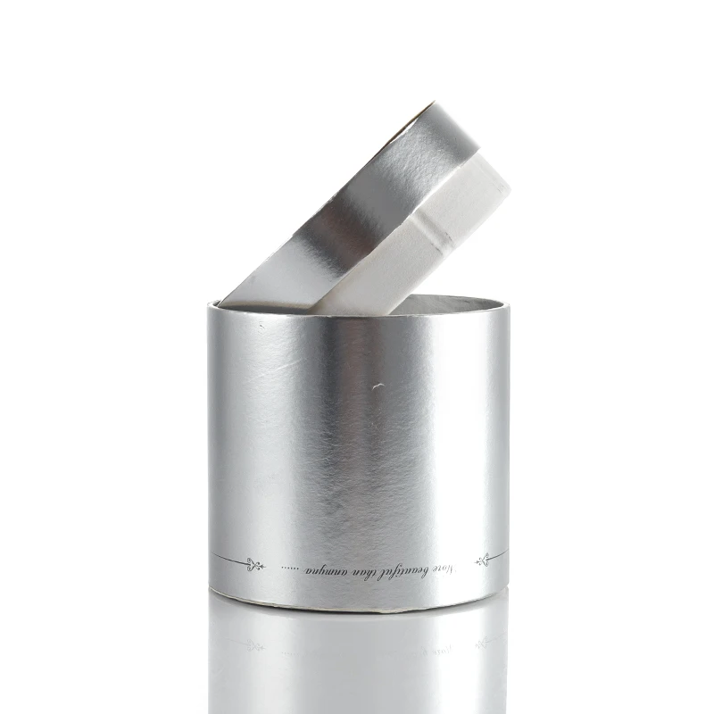 OEM Biodegradable Paper Tube Empty Cosmetic Containers Silver Cardboard Round Tube