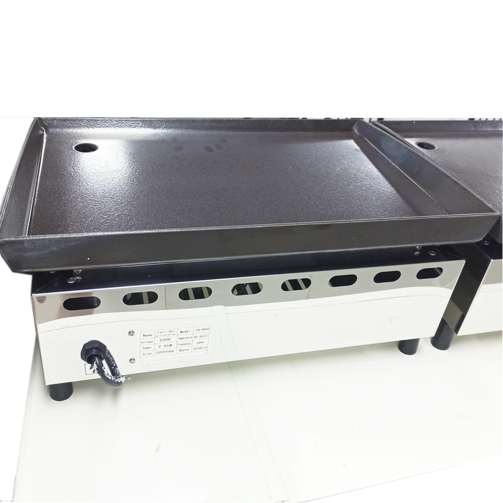 Restaurant Equipment Cast Iron Grill Electric Stainless Steel Counter Top Griddle