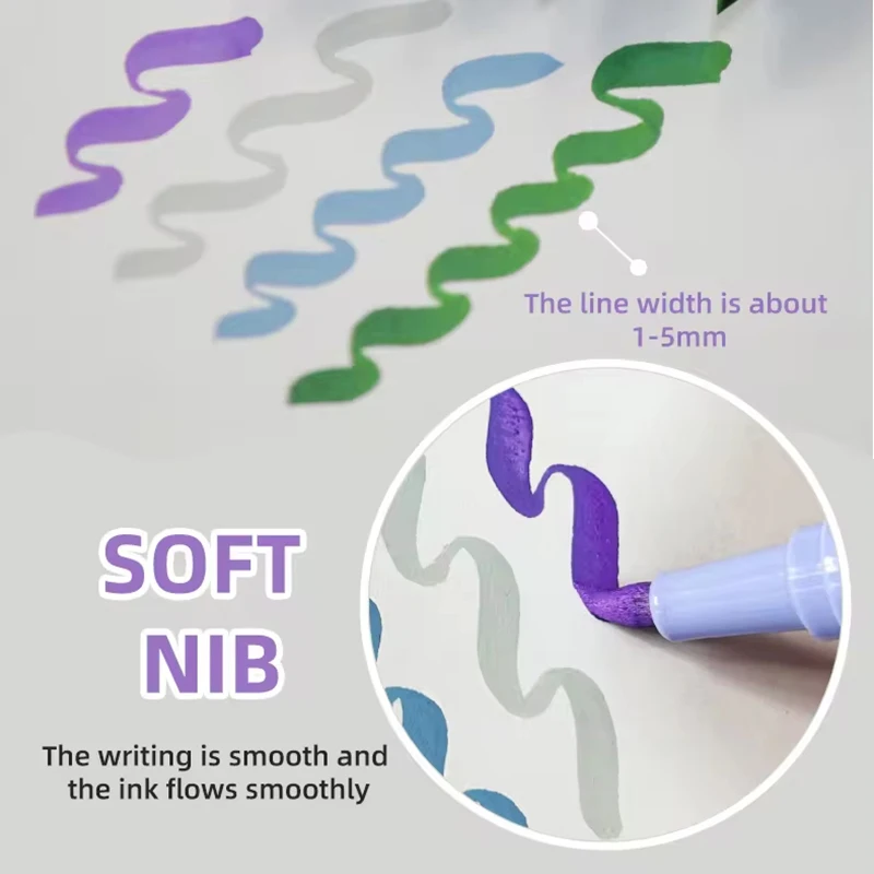 Customized Water Based Acrylic Graffiti Pen Soft Tip Art Marker Pen Set 12/24/36 Color Acrylic Marker Pen For Children Drawing