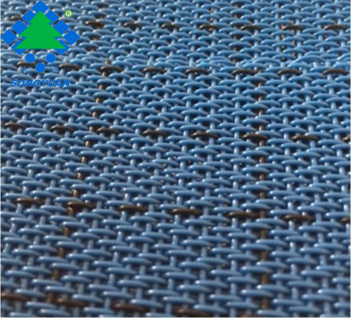 Shrink-Resistant 98% Polyester 2% Carbon Anti-Static  Polyester Mesh Screen Conveyor Belt For Density Board Production