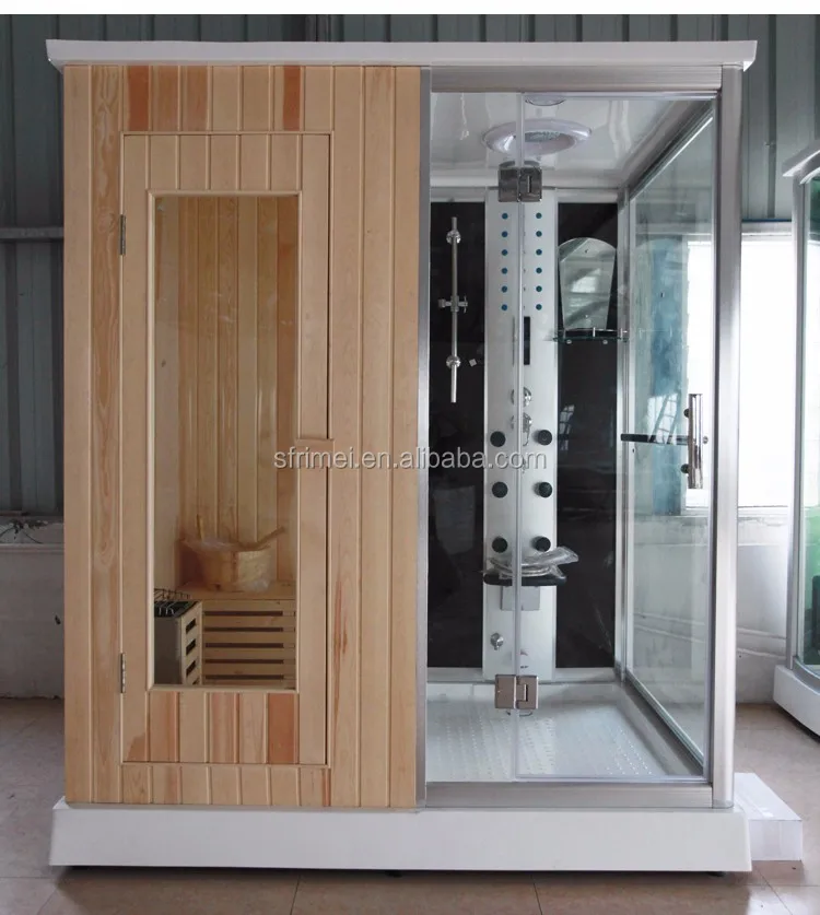 Cheap price dry sauna bath and wet steam bath combined room sauna box steam bath K-7121