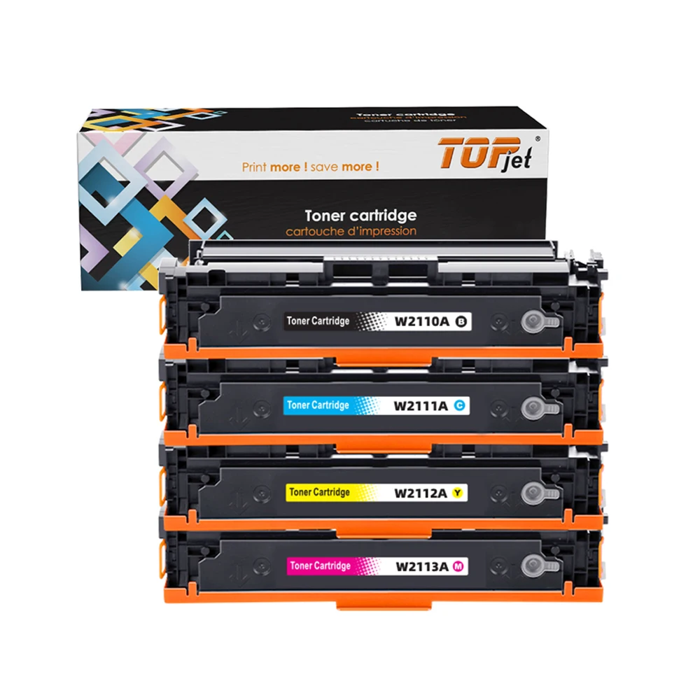 Topjet 206A 207A W2110A W2111A W2210A совместимый цветной тонер-картридж с чипом для лазерного принтера HP M255dw M255NM M282 283fdw