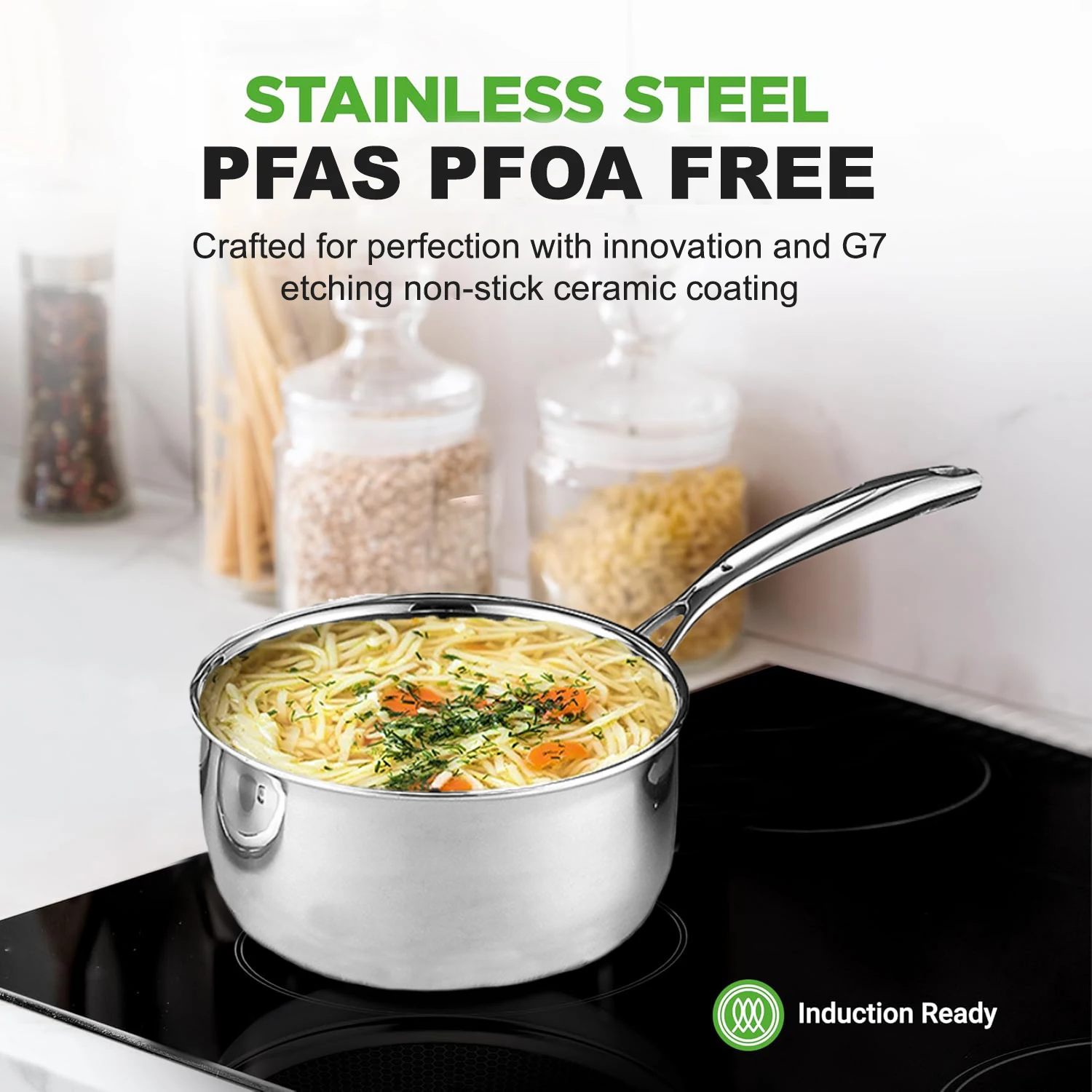 Набор антипригарной посуды сотовая гибридная Нетоксичная керамическая кастрюля