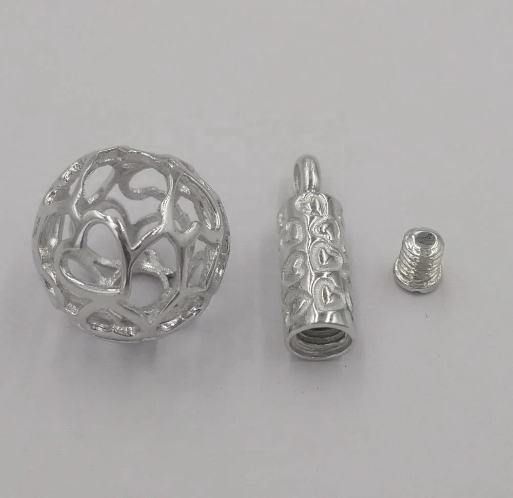 The one and only hollow spheres design 925 sterling silver cremation ash urn pendant ball necklace for ashes