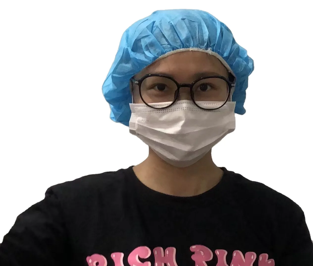 Biodegradable disposable hairnet mesh Spunbond Bouffant PP Nonwoven Hair net Isolation Elastic Dustproof Mesh Mob Cap