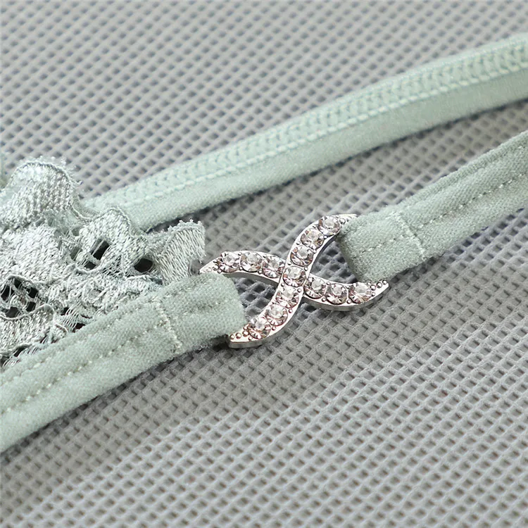 Cross-border foreign trade lace thin belt luxury diamond trim cut-out temptation panties sexual and emotional fun cotton thong