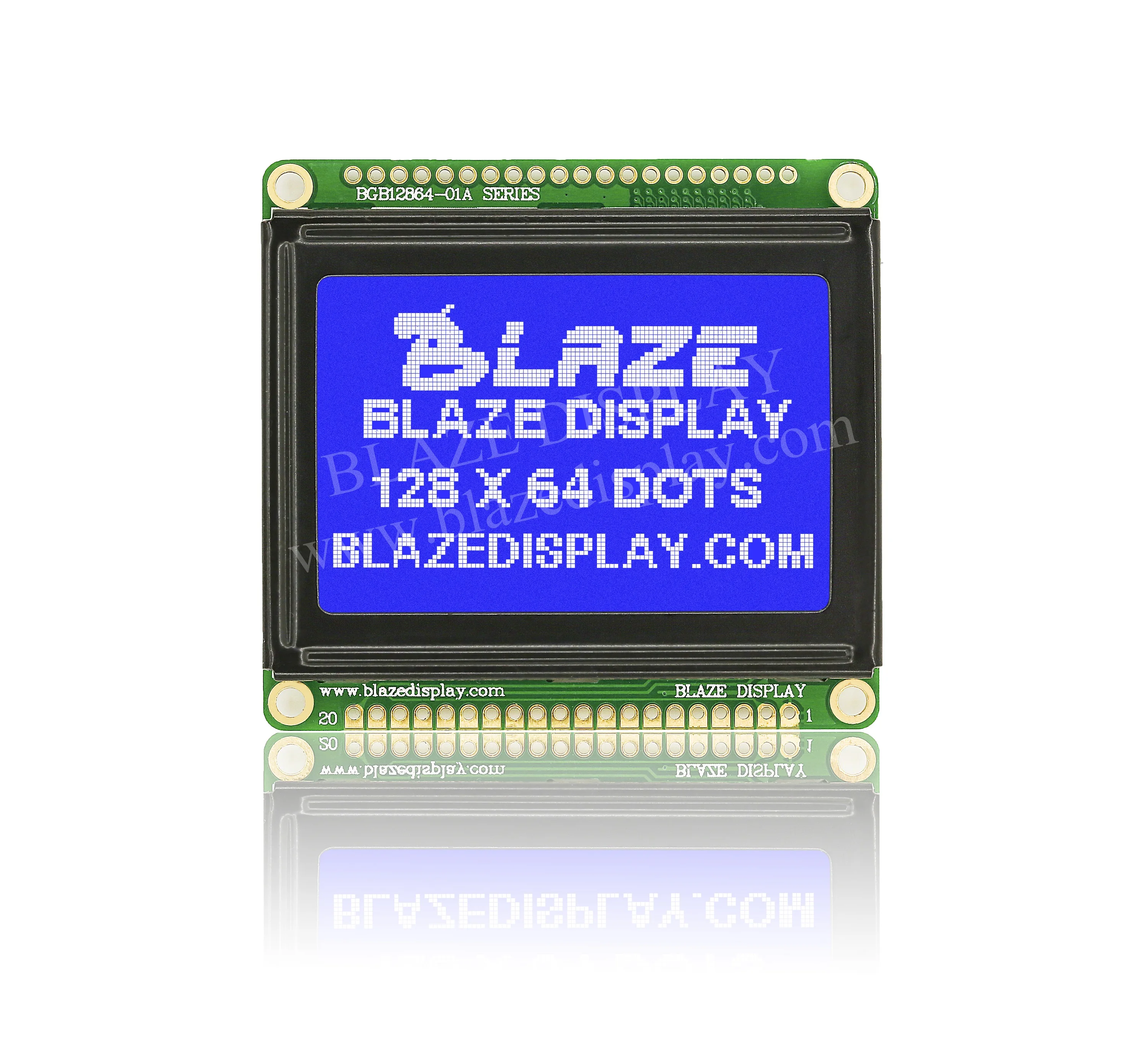 
LCD manufacturer Mono graphic 128x64 lcd display module 12864 COB LCM STN lcd white on blue 