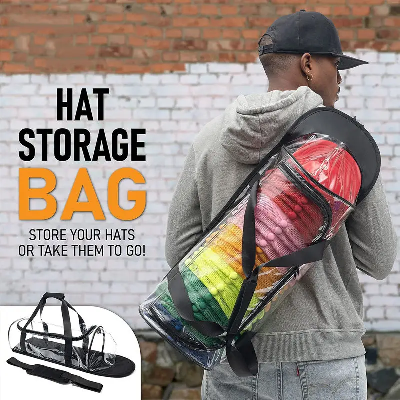 OEM PVC Tote Travel Bags for Baseball Hat Storage Crossbody Bags for Sport Multi functional Waterproof Transparent Luggage Bags