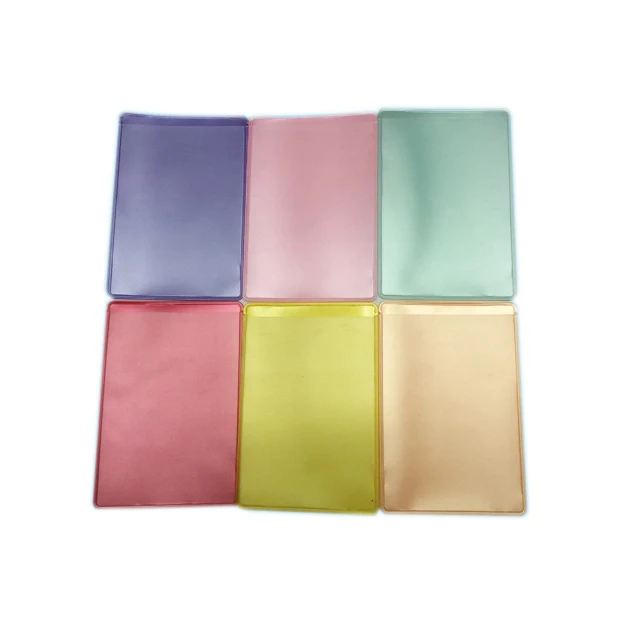 pvc rainbow colorful double layers identity card bank card holder protector