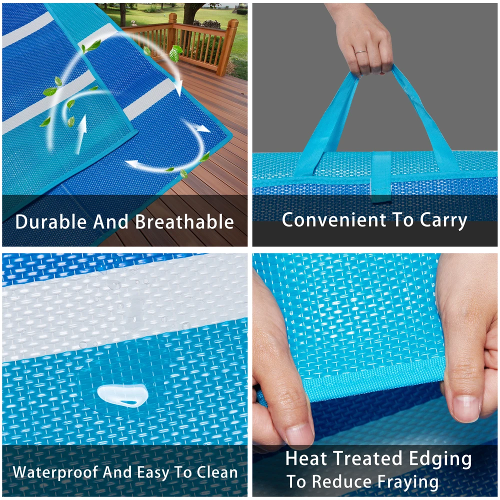 Beach mat PP pipe woven plastic beach rug portable folding portable outdoor picnic  mat