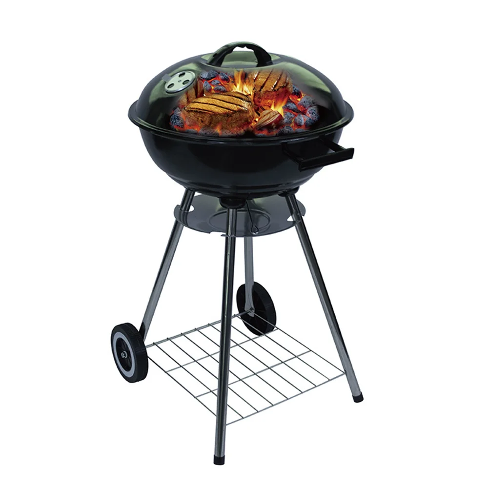 Portable Half,Barrel Steel Drum BBQ Grills Charcoal Briquette Trolley Grills/