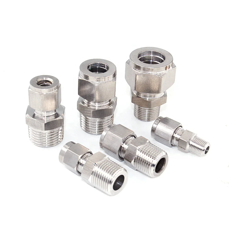 3/8 1/4 BSPT Stainless Steel Tube Fitting Inoxidable Union Instrument Fitting Swagelok Male Connector Union Compression Fitting