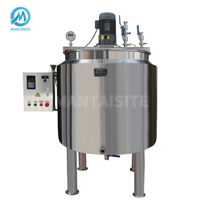 Sanitary Bean Paste Gas Heating Blending Tank Tomato Sauce Mixing Tank Liquid Soap Mixing Tank Homogenizer