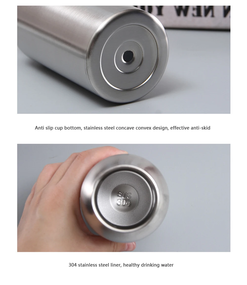 Sport Water Bottles With Seal Bamboo Lid 500ml 750ml Wide Mouth Stainless Steel Double Walled Vacuum Flask Insulated waterbottle