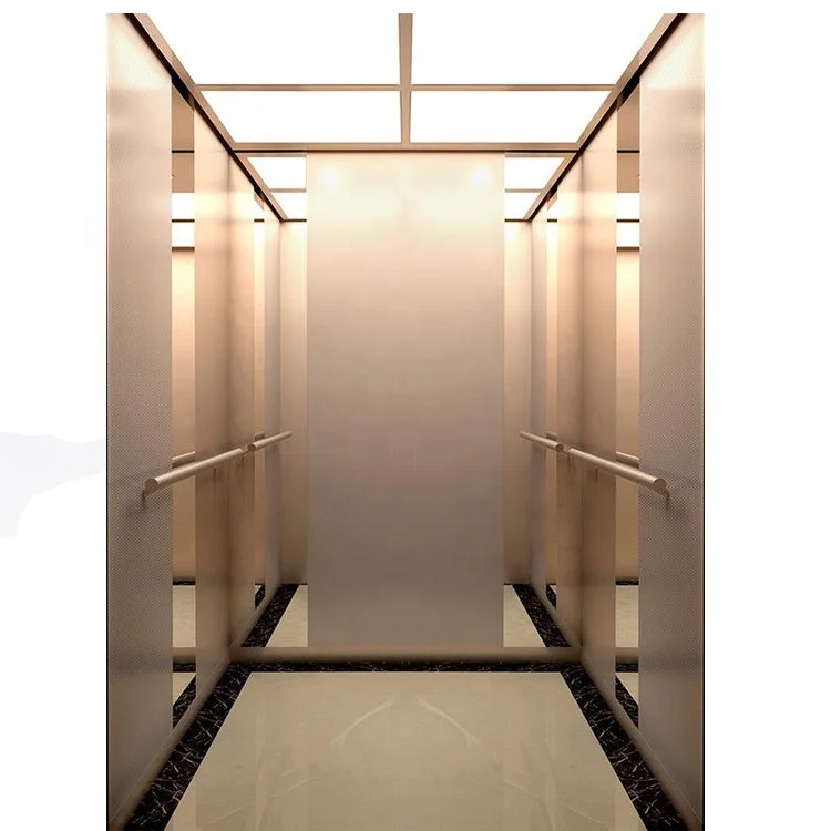 High Rise Golden Cabin Apartment Lift Residential Passenger Elevator