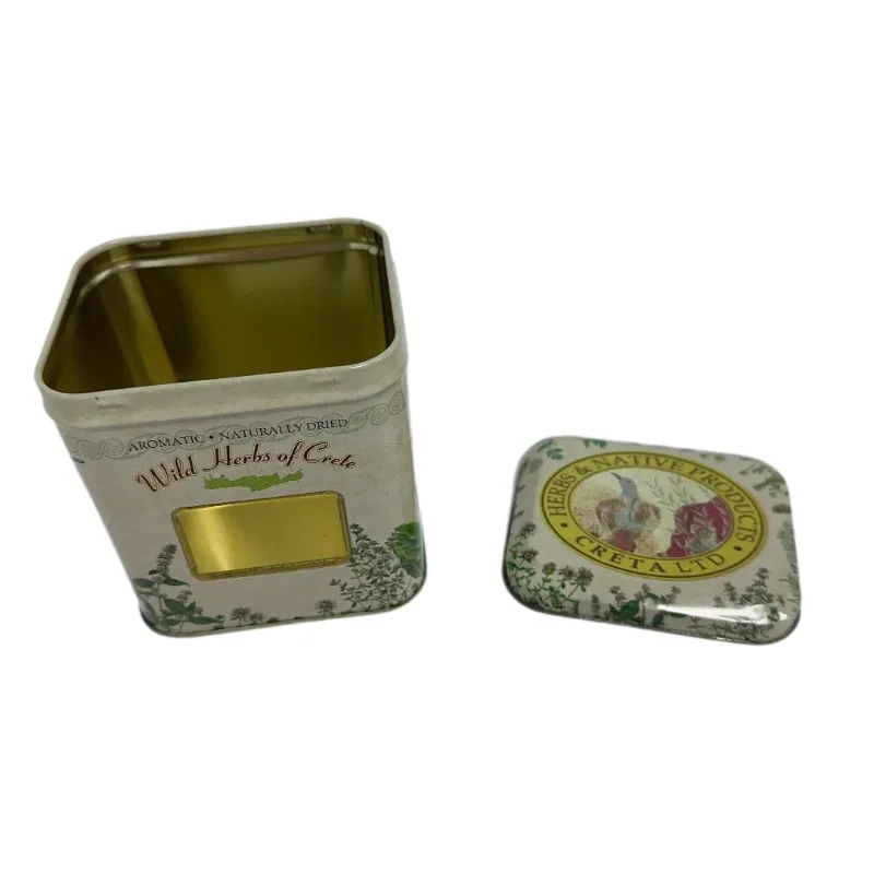 Factory Price Square Tin with Clear Pet Window Gift Tin Can Packaging Tin Box