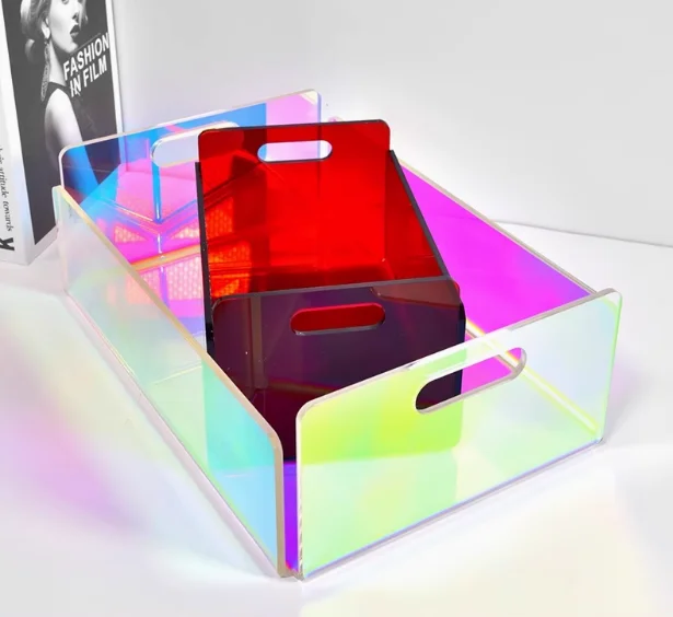 Modern Transparent Acrylic Serving Tray Rectangle Clear Decor Tray for Household Display Racks