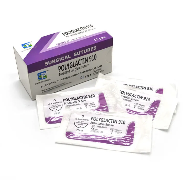 Surgical dental suture materials PGA polyglactin 910 types of surgical sutures manufacturer