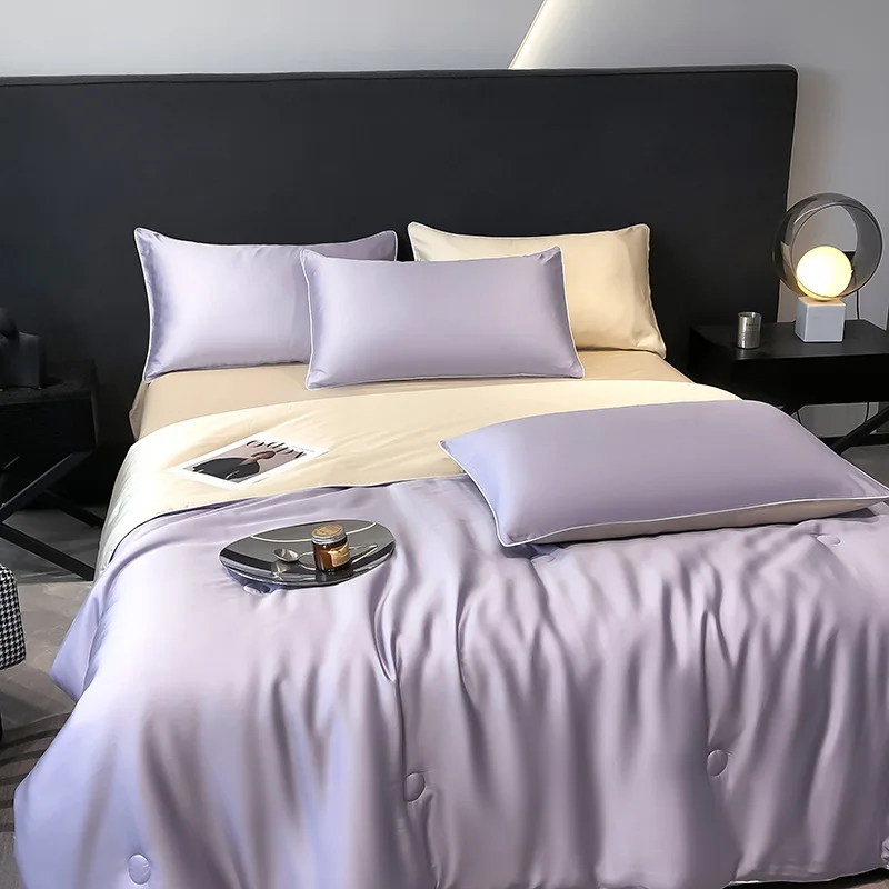 Soft Cooling Duvet Cover King Size-100% Tencel Lyocell Duvet Cover Set(4 Pieces)