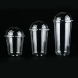 Disposable Round Bottom Boba Tea Cup Biodegradable Compostable PLA Clear Cold Cup