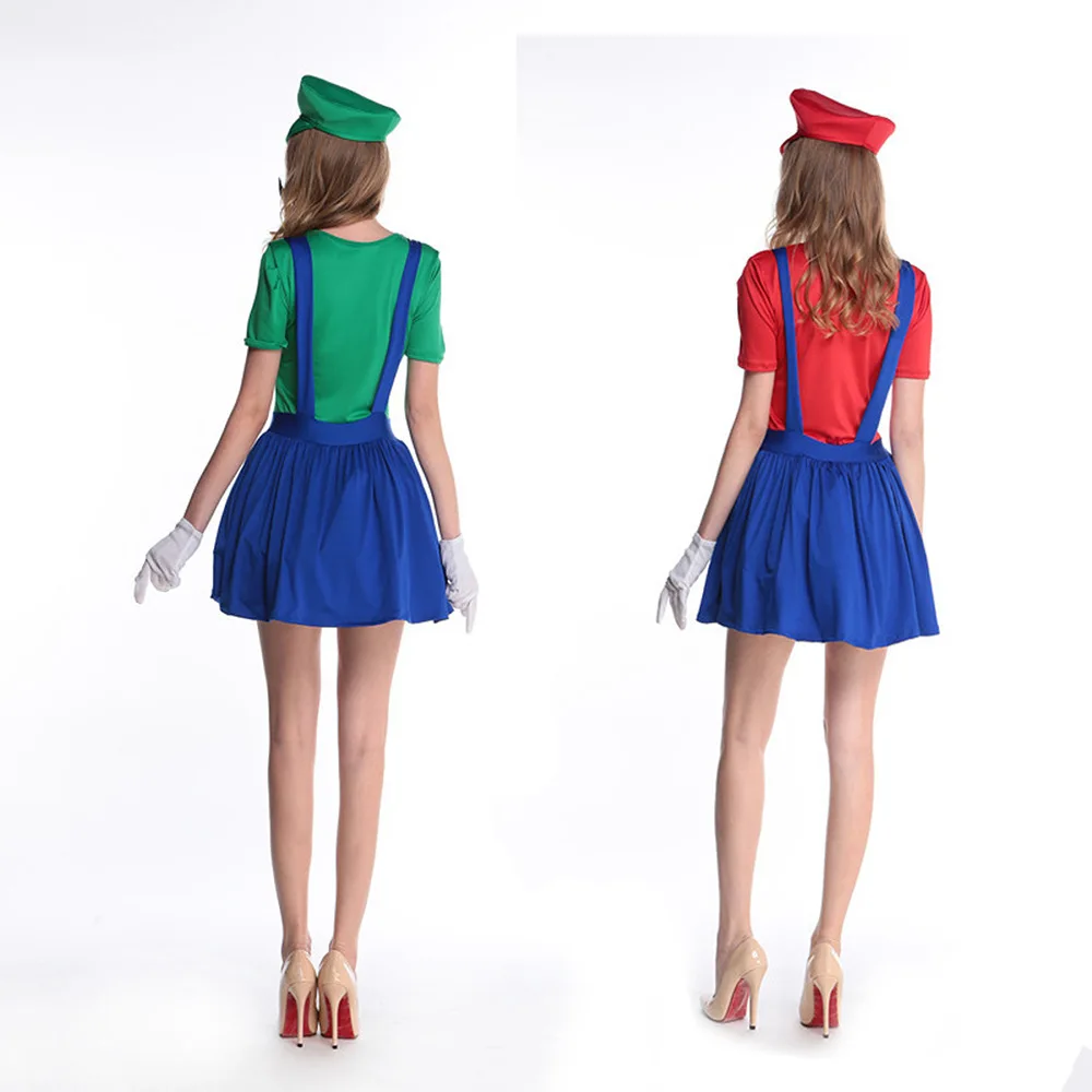 Adult  Luigi Super Mario Brothers Costumes Fancy Party Dress Up