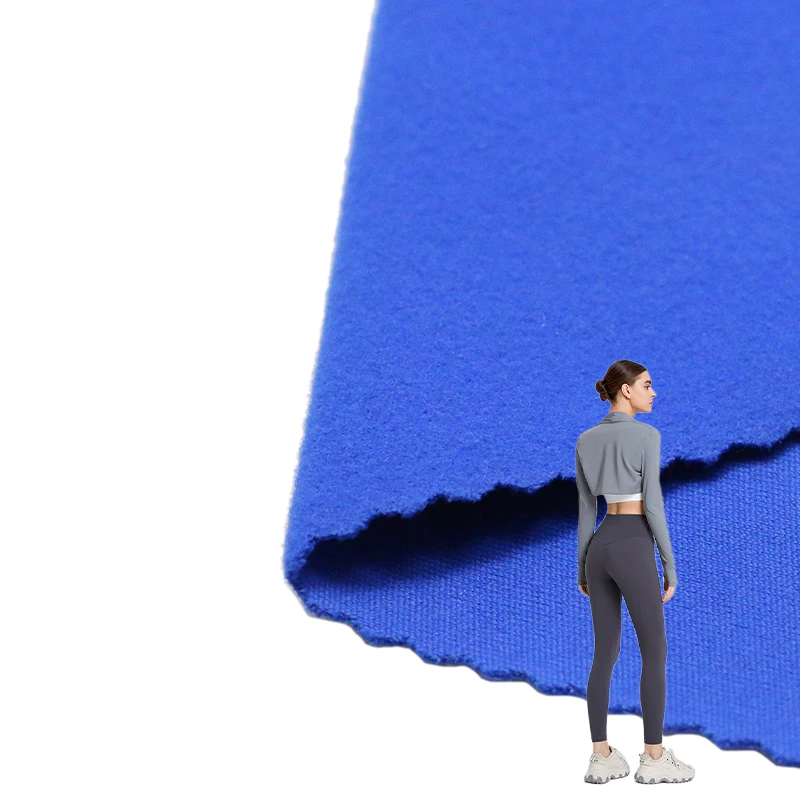 Небольшой минимальный заказ, мягкая и теплая плотная теплая флисовая ткань 85% полиэстер 15% спандекс для термобелья