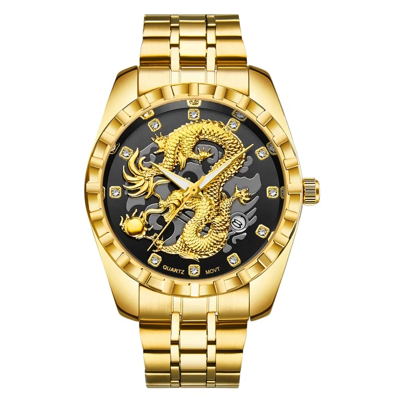 WLISTH luxury men watch gold dragon stainless steel quartz watches  waterproof wholesale custom logo wristwatches (62389754825)